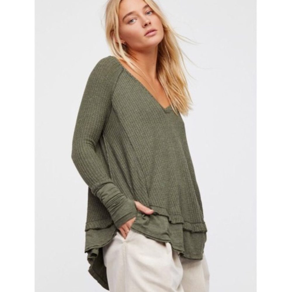 Free People Green Top